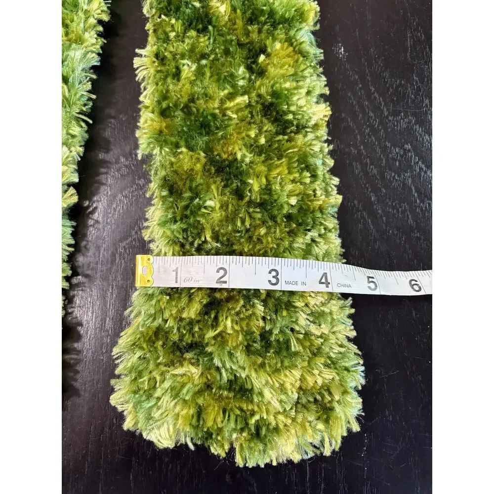 Apple Green Fuzzy Texture Crochet Warm Neck Scarf- Boho Y2K- eyelash yarn